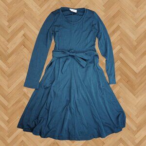 Vintage Ann Taylor Antron Knit Dress | Long Sleeve Tie Waist | Early 90s